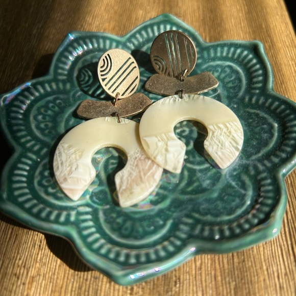 Gold Dangle Earrings - Picture 2 of 2